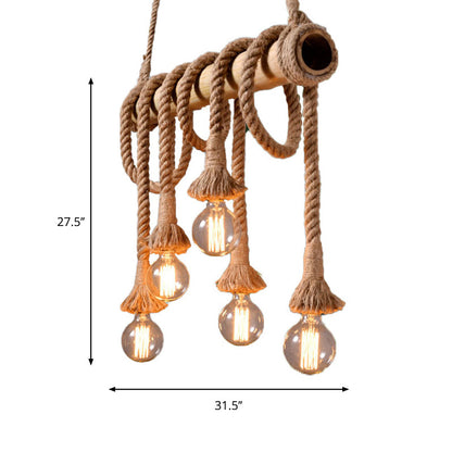 Verstelbare Industriële Bamboe Plafondlamp