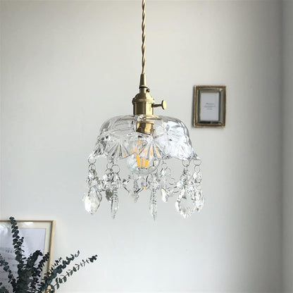 Retro Europese Glazen Hanglamp – Elegant en Tijdloos