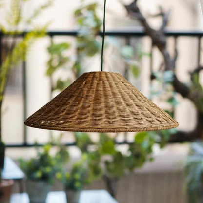 Vintage Rieten Hanglamp - Ambachtelijke Elegantie