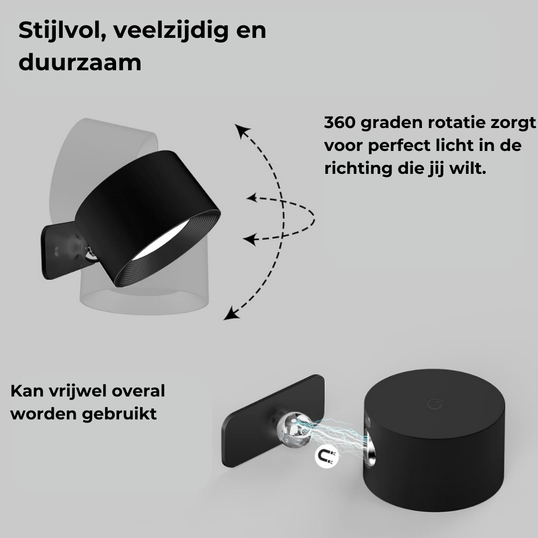 FlexiLamp - Draadloze oplaadbare 360° muurlamp