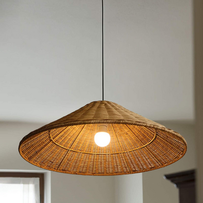 Vintage Rieten Hanglamp - Ambachtelijke Elegantie