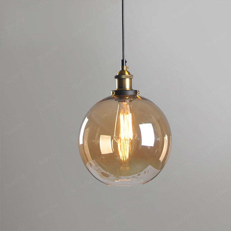 Vintage Industriële Hanglamp – Glas & Metaal