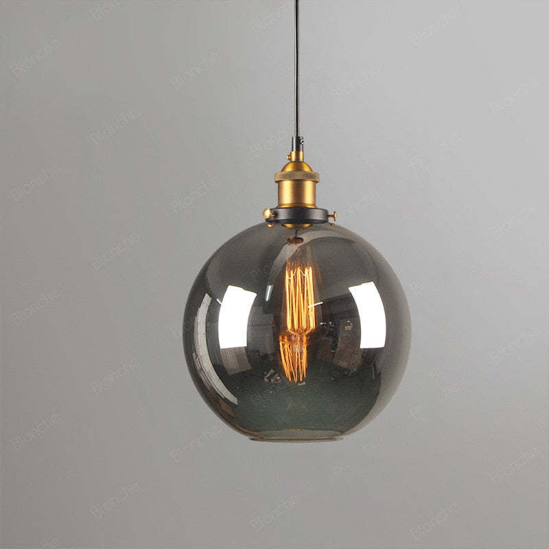 Vintage Industriële Hanglamp – Glas & Metaal