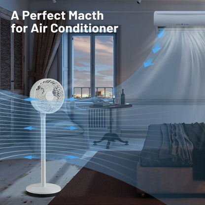 9" Oscillerende Vloerventilator - Verstelbare Hoogte en Snelheden - Stille Luchtstroom