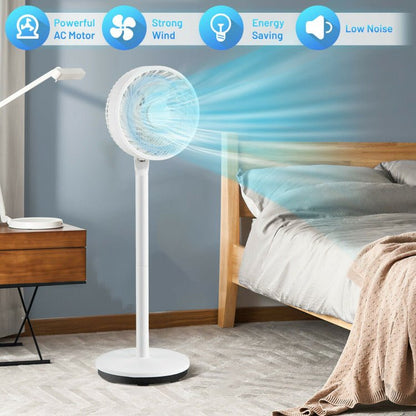 9" Oscillerende Vloerventilator - Verstelbare Hoogte en Snelheden - Stille Luchtstroom