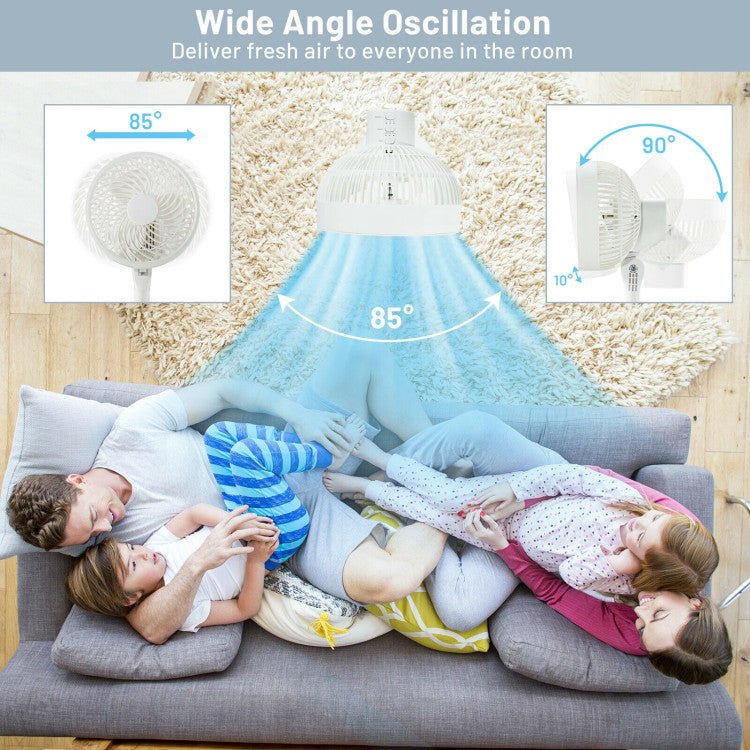 9" Oscillerende Vloerventilator - Verstelbare Hoogte en Snelheden - Stille Luchtstroom