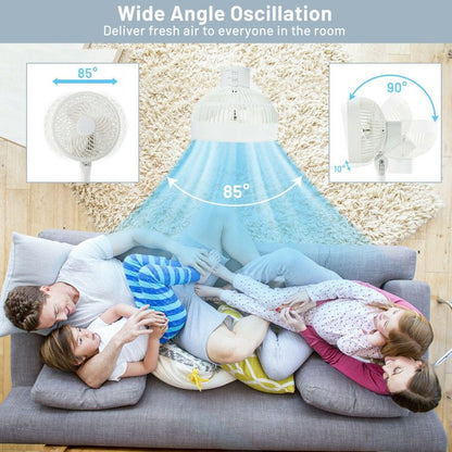 9" Oscillerende Vloerventilator - Verstelbare Hoogte en Snelheden - Stille Luchtstroom
