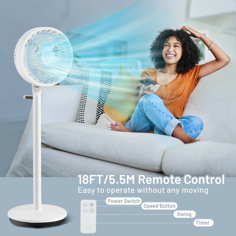 9" Oscillerende Vloerventilator - Verstelbare Hoogte en Snelheden - Stille Luchtstroom