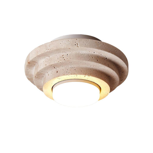 Travertin Plafondlamp - Elegant en Natuurlijk-light decor-De Bazelaar