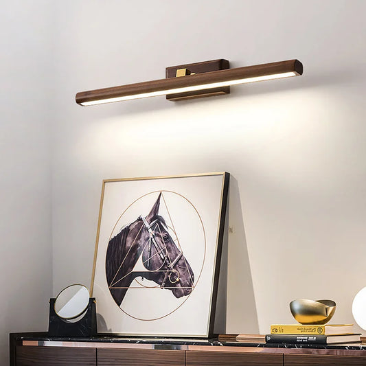 MysticWood Wandlamp – Zwart Notenhout met LED Verlichting-light decor-De Bazelaar