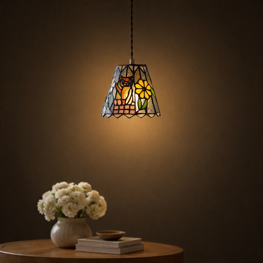 Lámpara colgante Tiffany de vidrio decorativo vintage