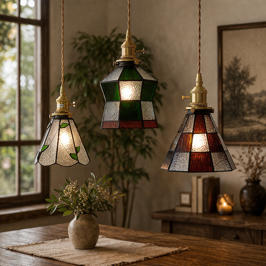 Tiffany hanglamp | Gekleurde glaskunst, klassieke stijl | Decoratief