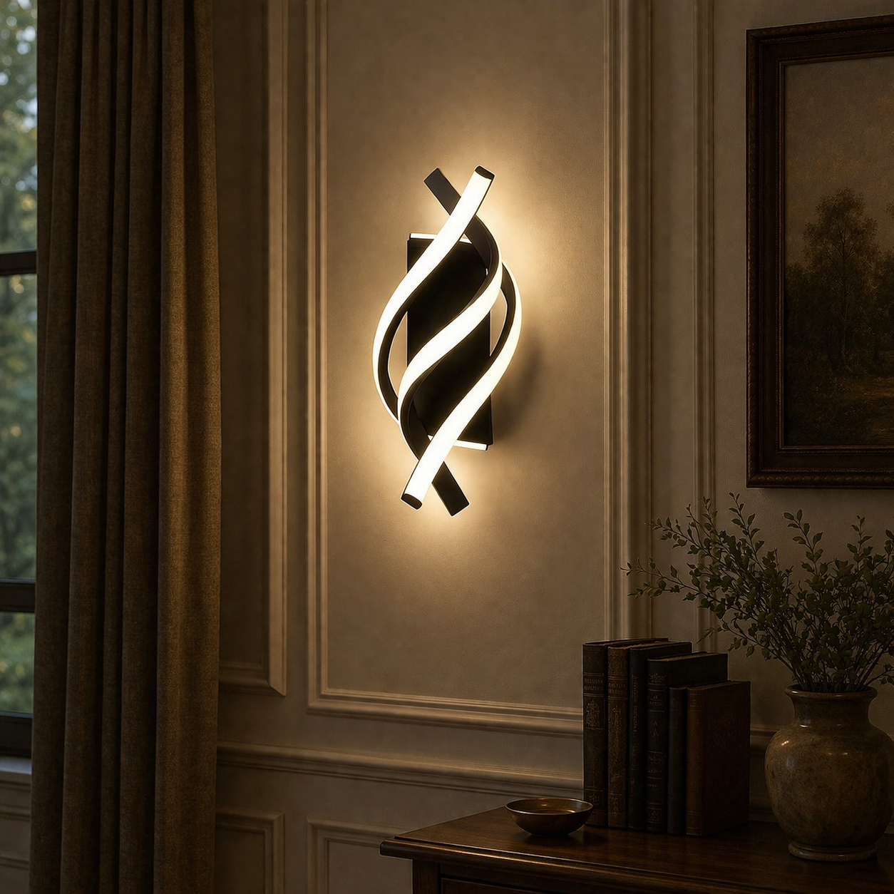Drievoudige wandlamp | Modern design, omgevingslicht | Interieur