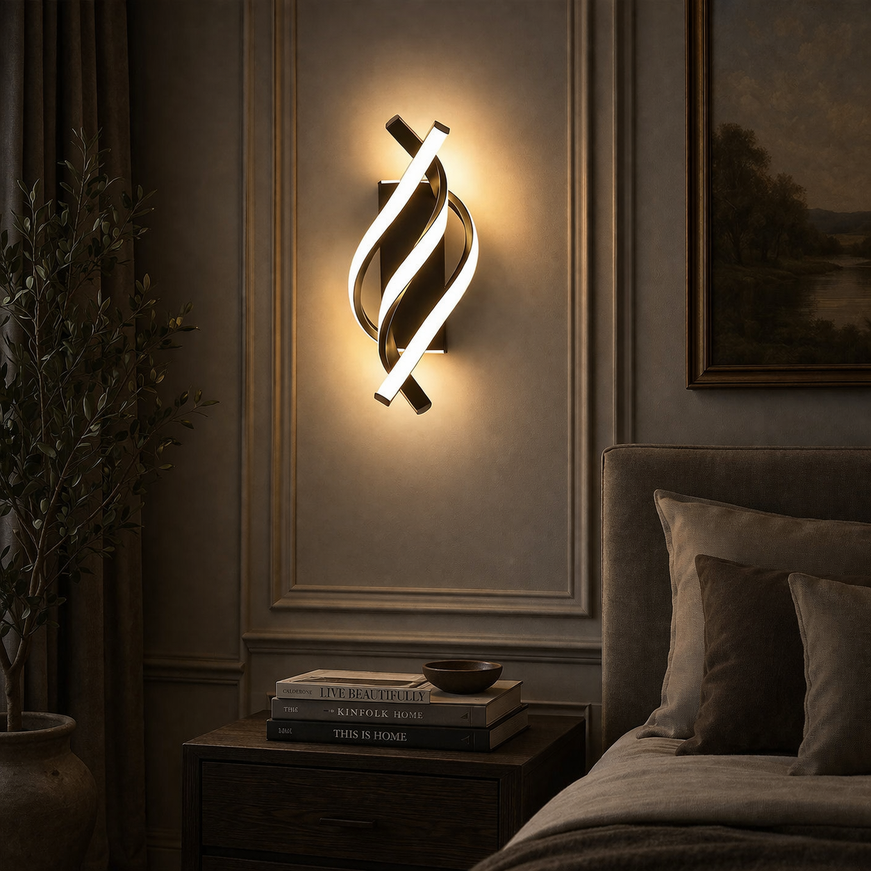 Drievoudige wandlamp | Modern design, omgevingslicht | Interieur