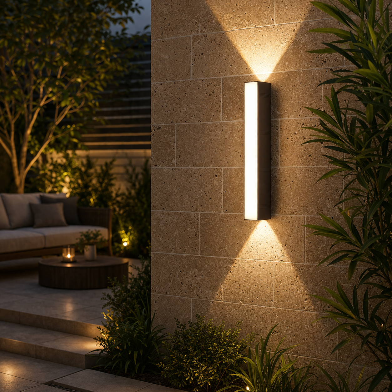 Wandlamp buiten | Langwerpig ontwerp, waterdicht | Verlichting