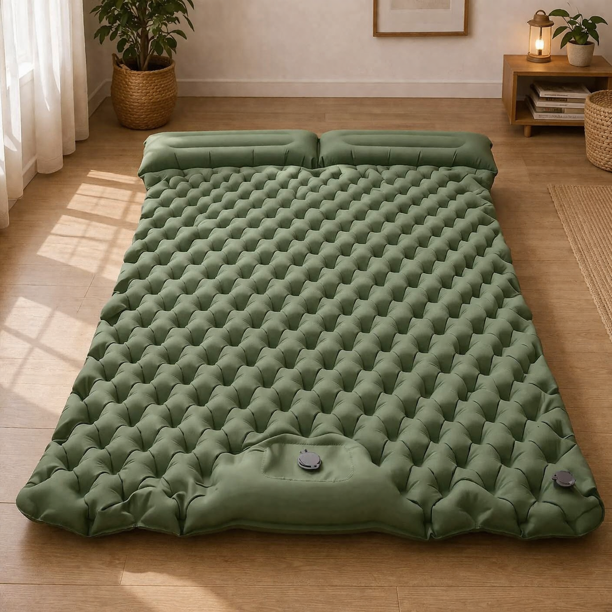Zelfopblaasbare dubbelmatras ultralight camping reis