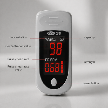 Digitale pulsoxymeter | LED-scherm, draagbaar | Zuurstofverzadiging