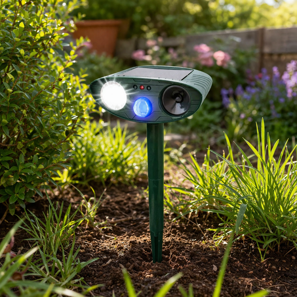 Zonnebrandmiddel dierenafstoter | Ultrasoon, verdrijft konijnen | Tuin
