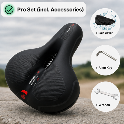 Fietszadel ergonomisch gevoerd comfortabel geïntegreerd licht