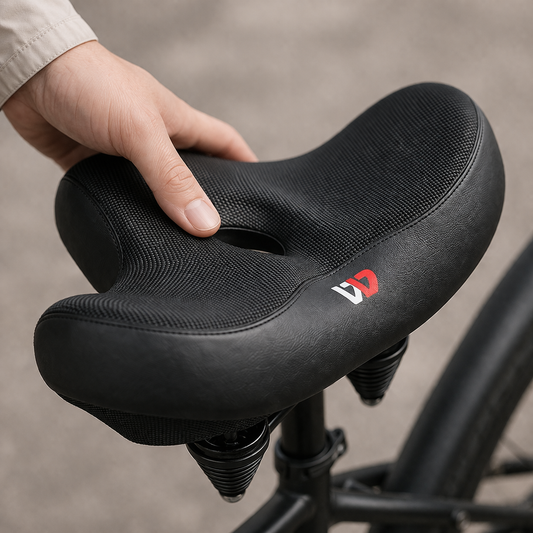 Fietszadel extra breed comfortabel ergonomisch ademend