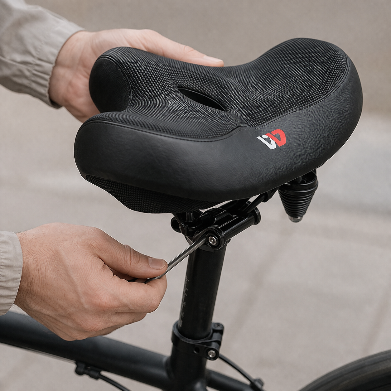 Fietszadel extra breed comfortabel ergonomisch ademend