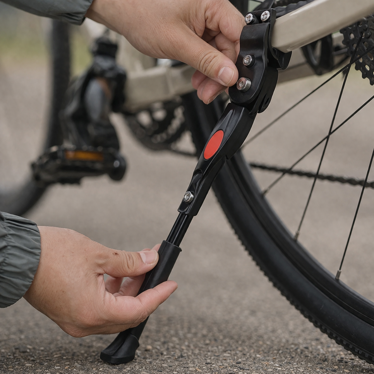 Verstelbare fietssteun met zijsteun, bestendig en stabiel