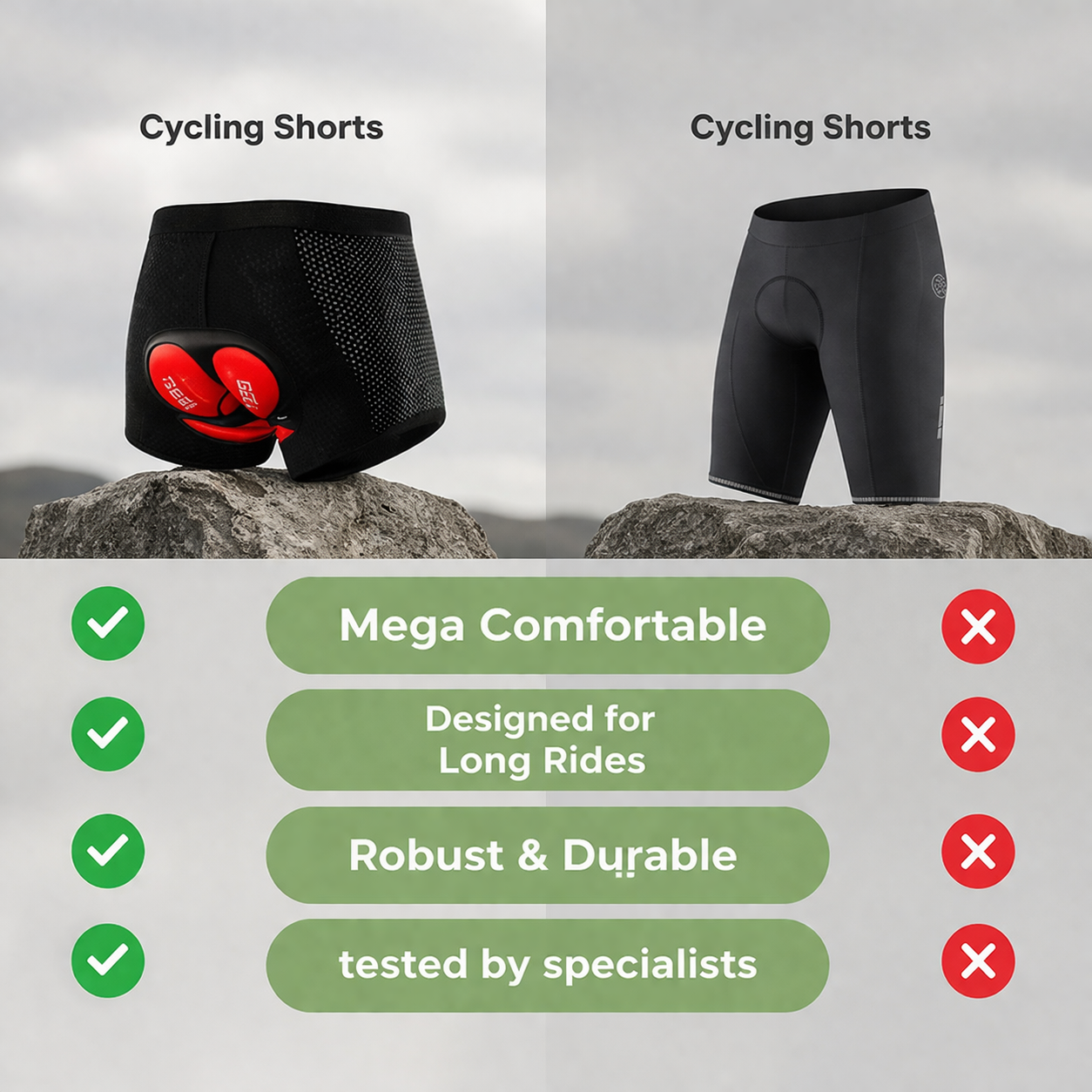 Fietsbroek gelkussen comfortabel heren dames ademend