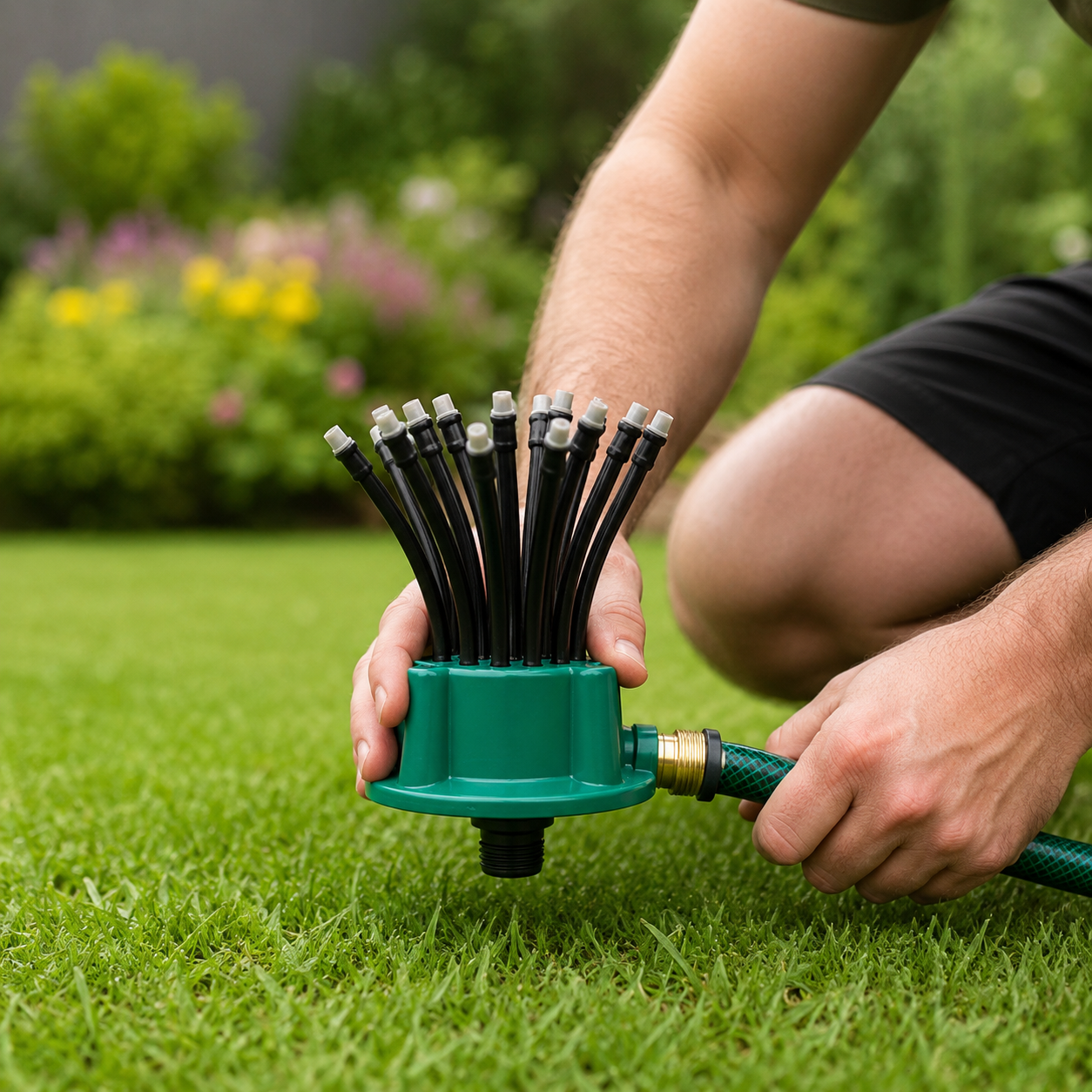 FLOWRING - Automatische 360° Sprinkler - Meerdere Koppen - Consistente Tuinbewatering