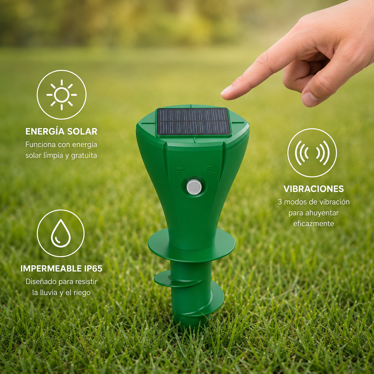 Zonne-Repellent Voor Molletjes - Effectieve Vibratie - Tuin en Gazon