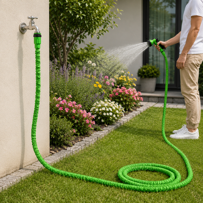 Uitbreidbare AquaFlex Tuinslang - Hoge Druk - Tuin - Auto Wassen