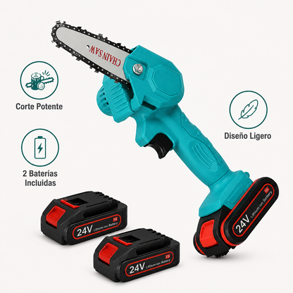 HandyPRO - Draadloze elektrische kettingzaag - 2 batterijen - Lichtgewicht ecologisch - Tuinieren