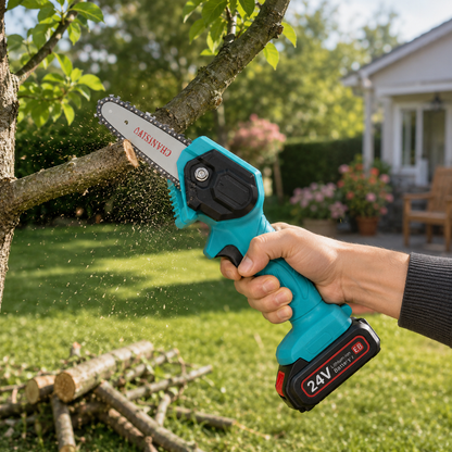 HandyPRO - Draadloze elektrische kettingzaag - 2 batterijen - Lichtgewicht ecologisch - Tuinieren