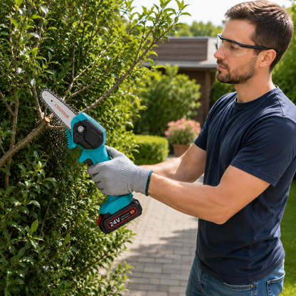 HandyPRO - Draadloze elektrische kettingzaag - 2 batterijen - Lichtgewicht ecologisch - Tuinieren