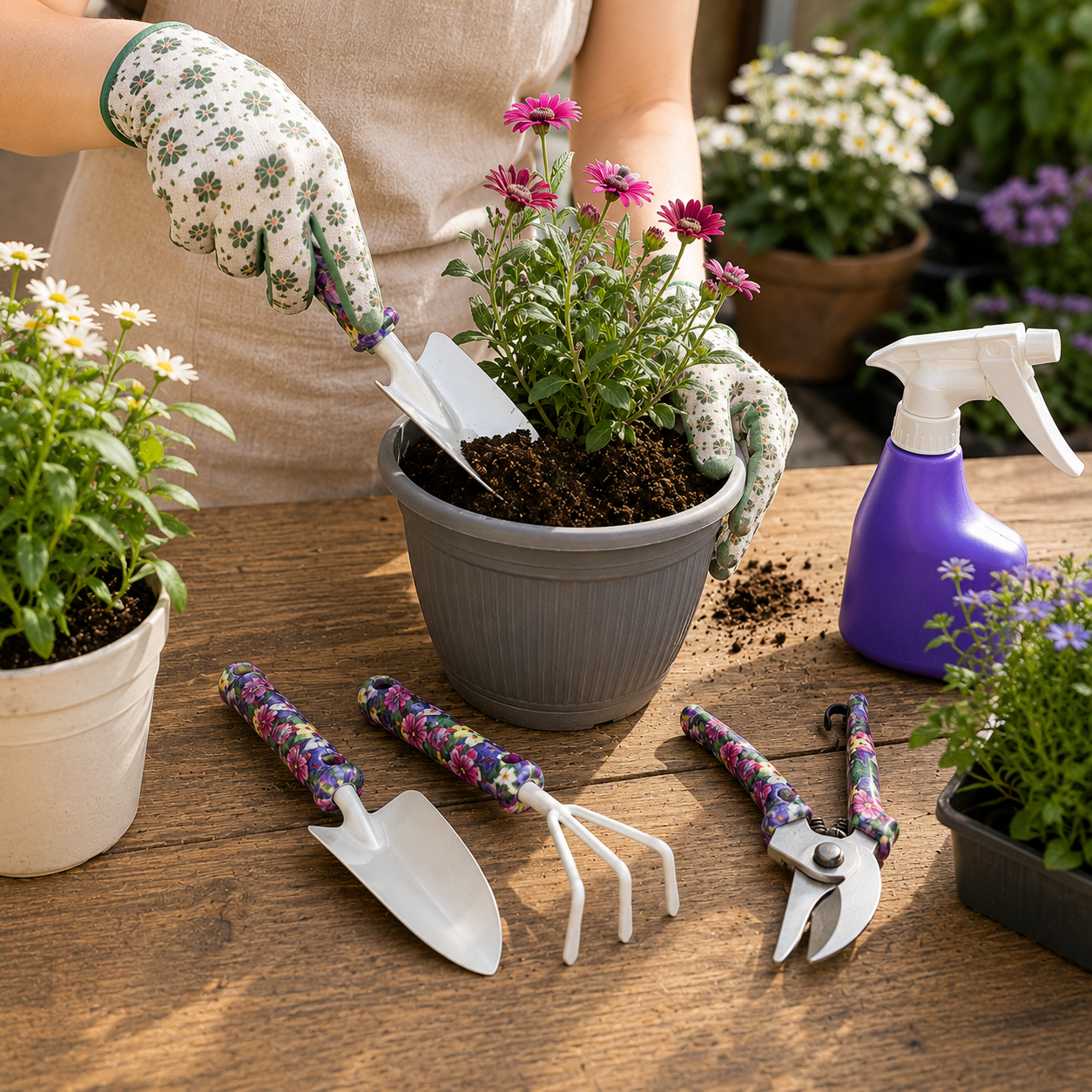 Tuingereedschap Set - Bloemenbakken - Scheppen - Plantenaccessoires in Potten