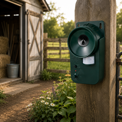 Draadloze Ultrasone Afweermiddel - 5000 vierkante voet - 9V - Buiten - Verschillende dieren