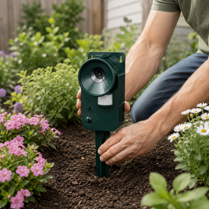 Draadloze Ultrasone Afweermiddel - 5000 vierkante voet - 9V - Buiten - Verschillende dieren