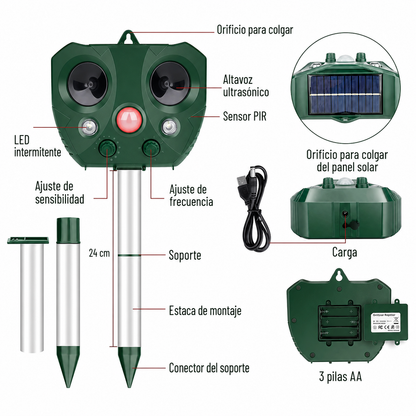 Ultrasone Vogelafschrikker - Zonne-energie