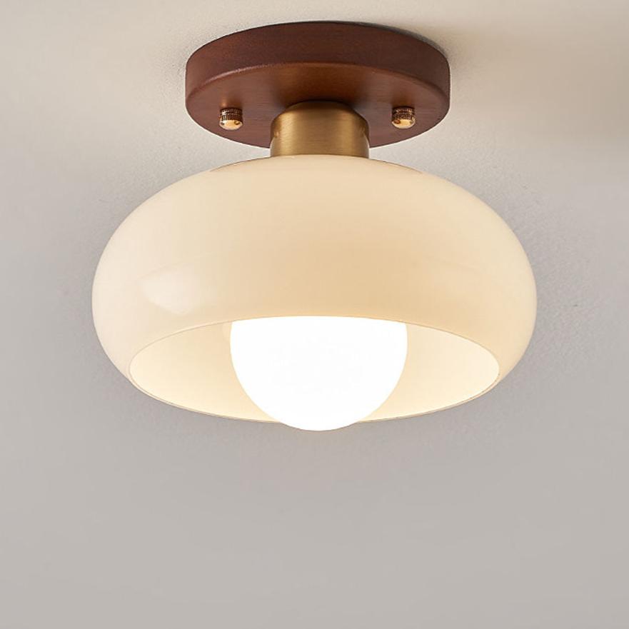 Retro Witte Plafondlamp Compact en Stijlvol