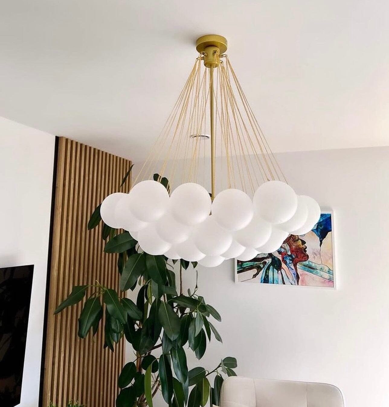 Scandinavische Hanglamp met Matte Glazen Bollen