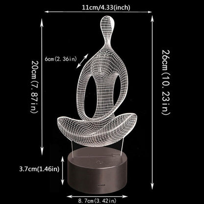 Yoga Meditation 3D LED Lamp