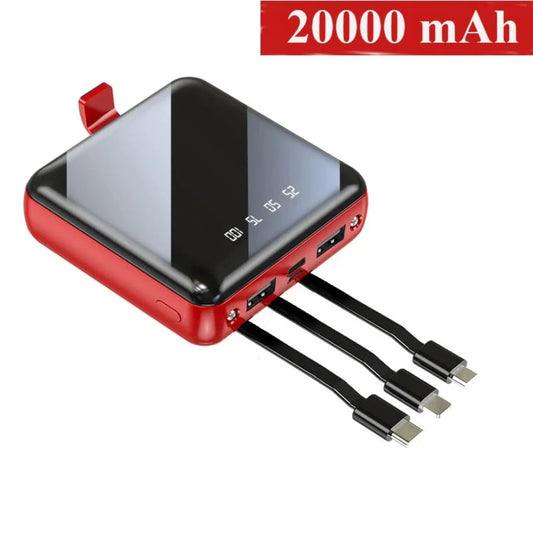 Mini Power Bank | 4-Kabel 20000 mAh