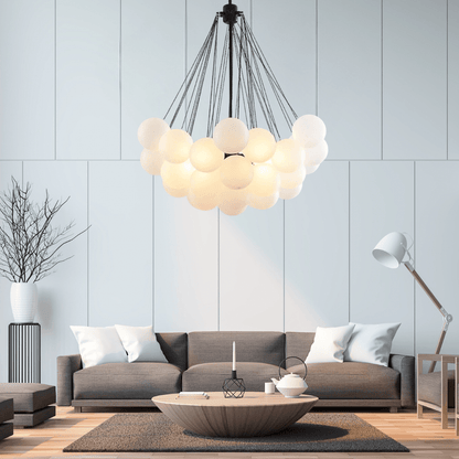 Scandinavische Hanglamp met Matte Glazen Bollen