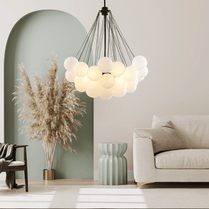 Scandinavische Hanglamp met Matte Glazen Bollen