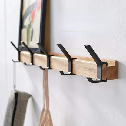 Wandgarderobe | Nordisches Design, schwarz | Holz, Aluminium