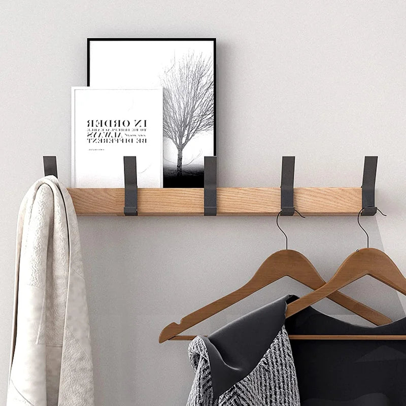 Wandgarderobe | Nordisches Design, schwarz | Holz, Aluminium