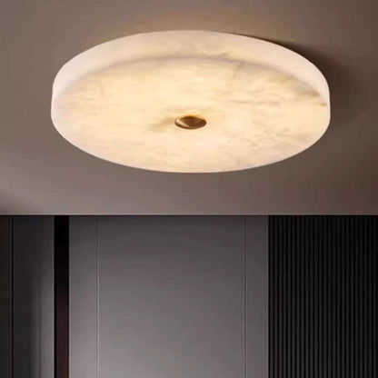 Luxe Ronde Inbouw LED Plafondlamp van Marmer en Koper