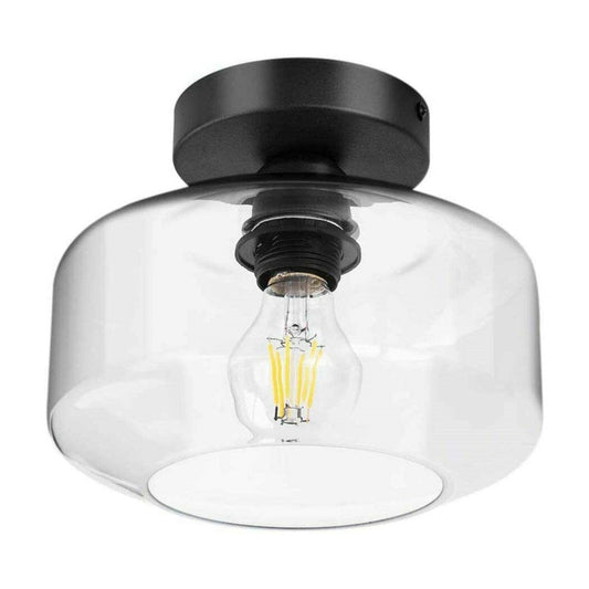 Retro Glazen Plafondlamp met Metalen Basis-light decor-De Bazelaar
