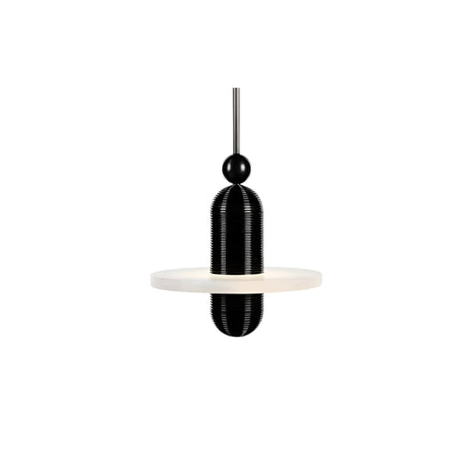 Moderne LED Hanglamp van IJzer en Alabaster-light decor-De Bazelaar