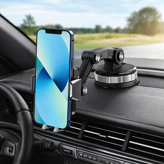 GripTech Autotelefoonhouder met sterke zuignap en 360° rotatie