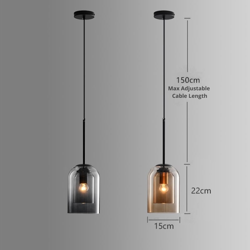 Retro Hanglamp met Dubbel Glas – Stijlvolle Verlichting